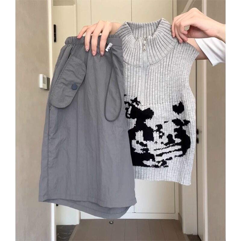 2026新款工装短裤女夏季薄款高腰休闲阔腿五分裤速干美式运动