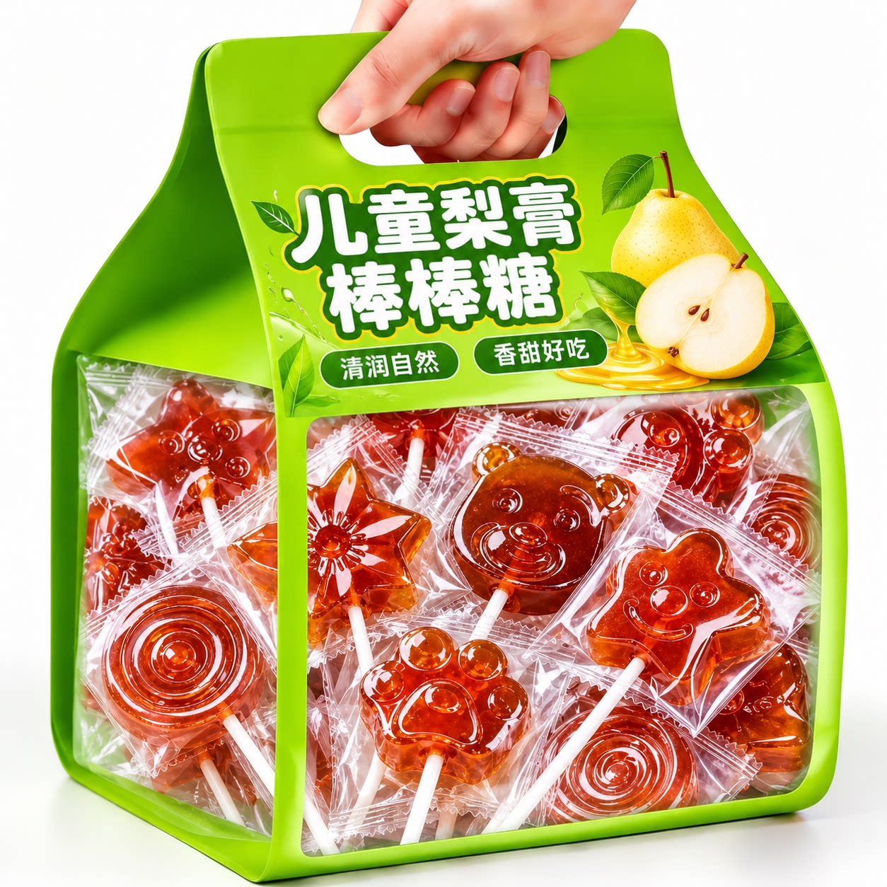 秋梨膏棒棒糖袋装梨膏糖爆款纯天然宝宝儿童硬质水果糖果休闲零食