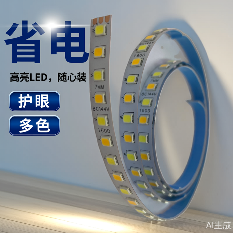 三色变光160D珠144V自粘高亮灯带