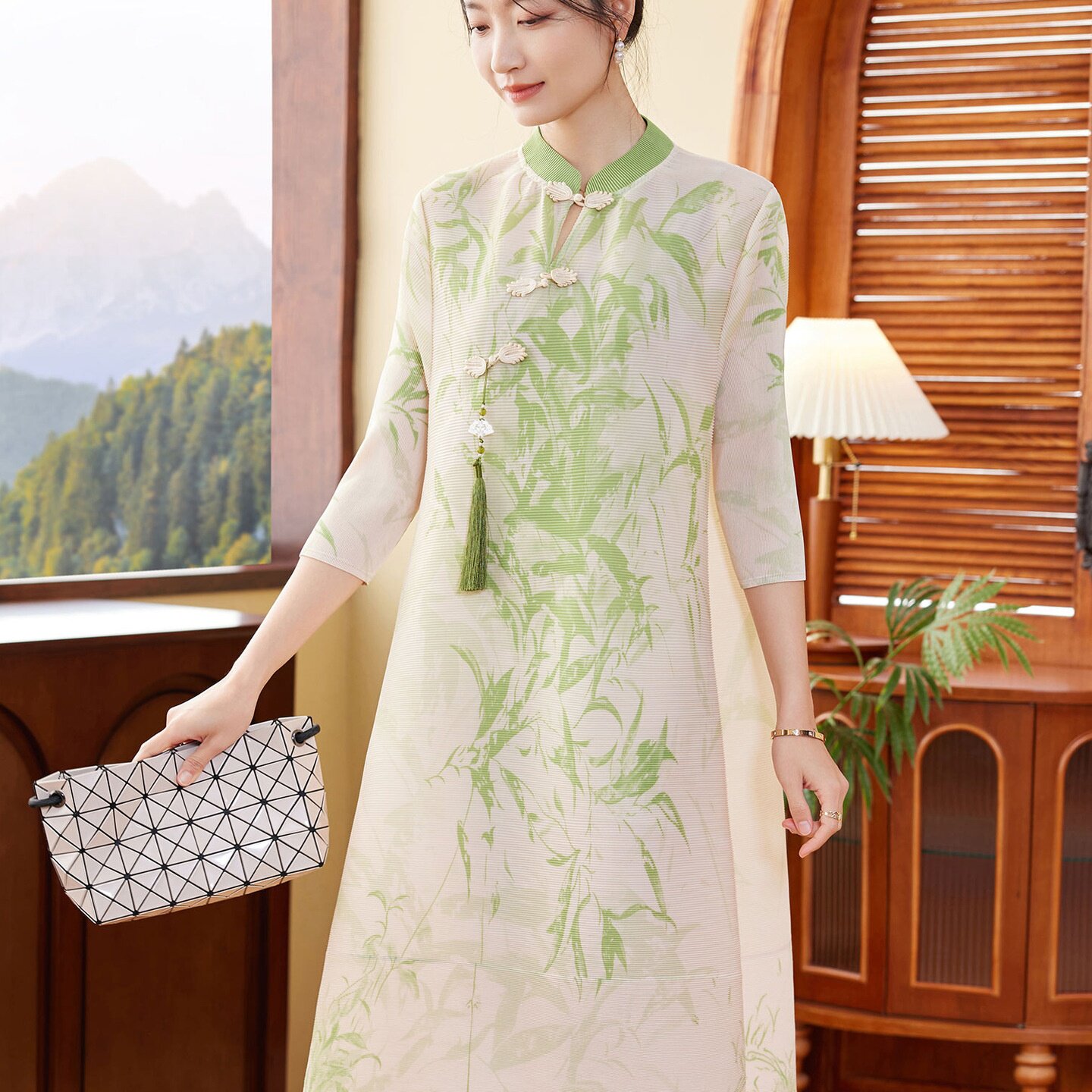 新中式连衣裙春季2026新款复古旗袍裙中老年女装减龄洋气大码裙子