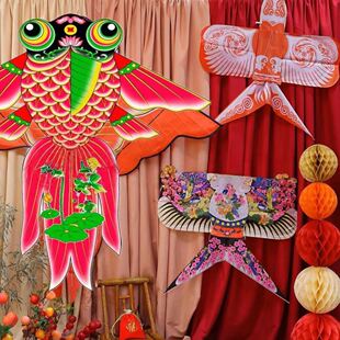 潍坊非遗纸鸢传统大沙燕风筝跳舞舞台道具拍照商场装饰布展工艺品