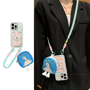 西高地狗狗适用三星s25edge手机壳s24ultra新款s23fe女a05s可爱a14斜挎a26背带a35零钱包a52高级感a54卡包a56