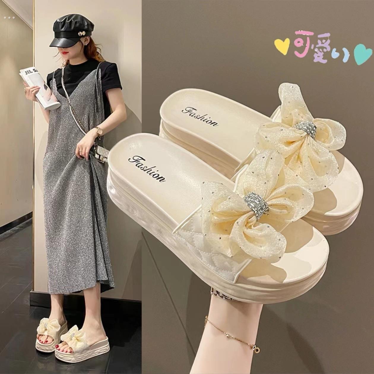 2024新款拖鞋女夏季外穿松糕底厚底高级感小香风爆款沙滩凉拖