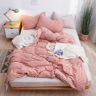 懒地天竺棉纯棉四件套冬天舒适百隆纱线全棉针织棉床单被套爆款