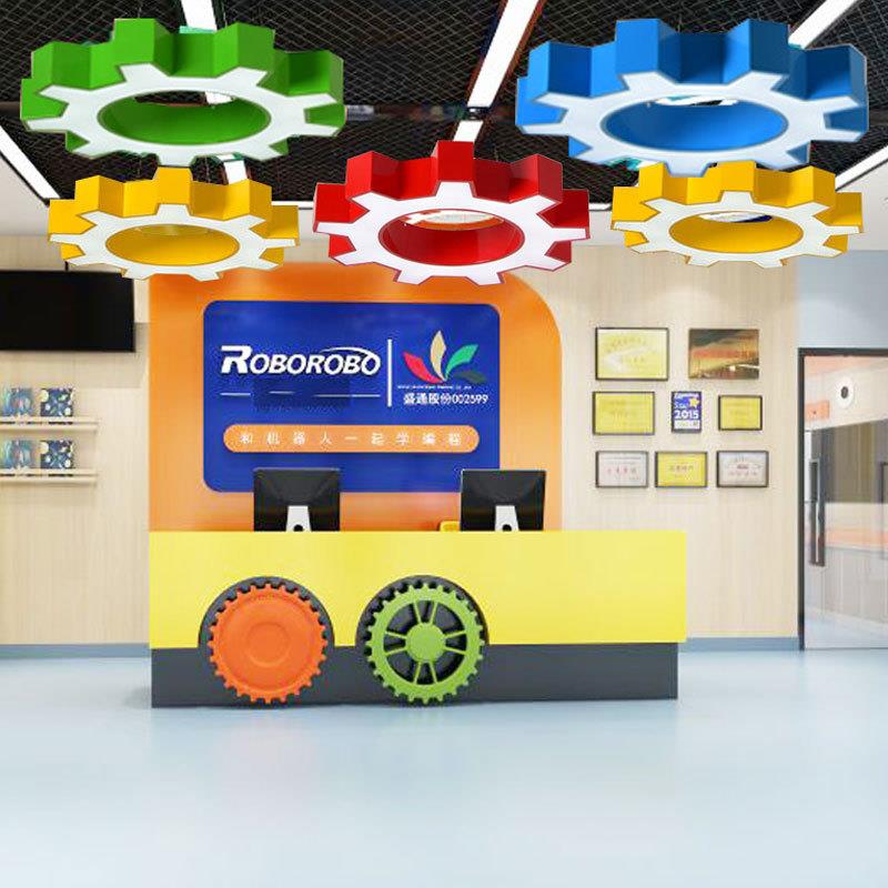 创意空心齿轮LED儿童吊灯游乐场灯幼儿园过道灯机器人教室吸顶灯