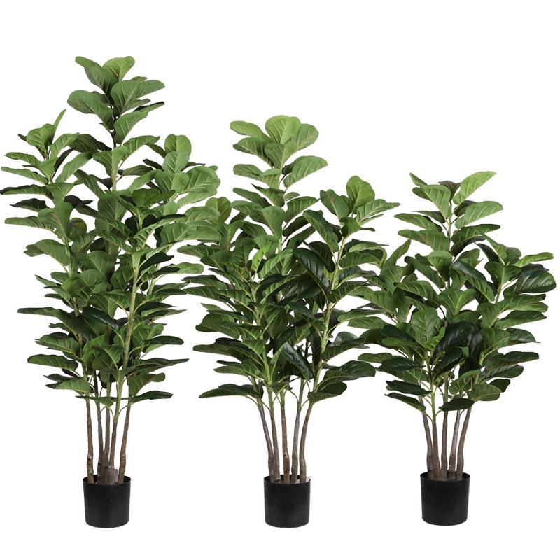 仿真琴叶榕树盆栽 庭院酒店大堂自然假树盆景装饰摆件观景树落地