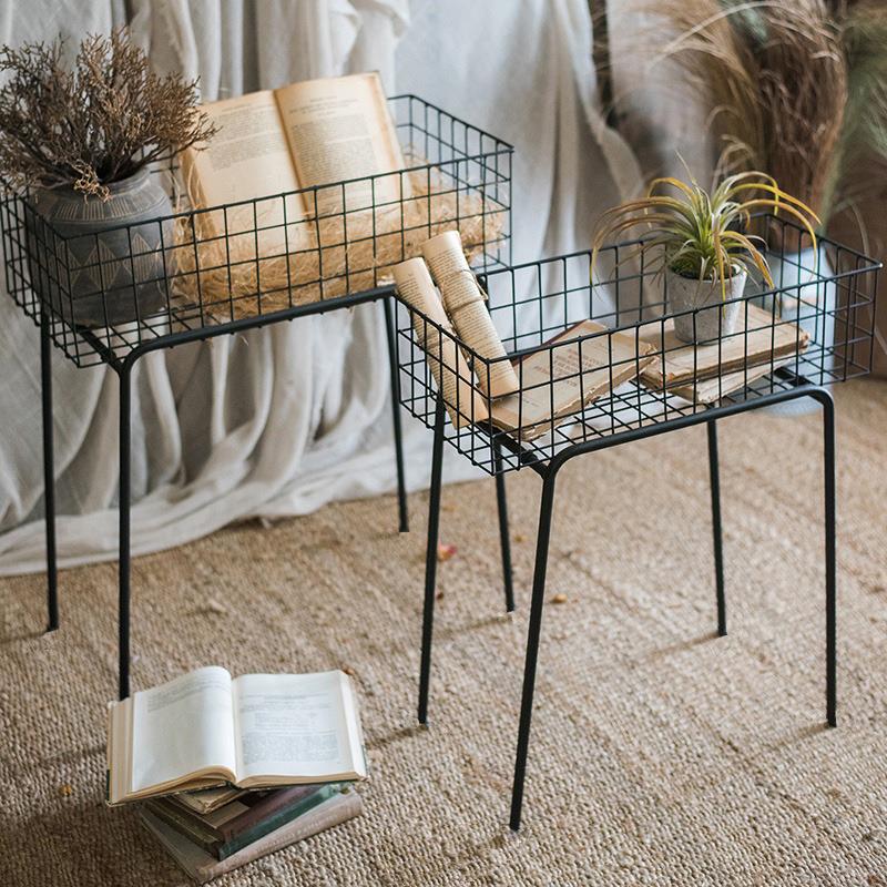 铁艺收纳置物架花架网格落地北欧风格花园阳台客厅厨房浴室杂物架