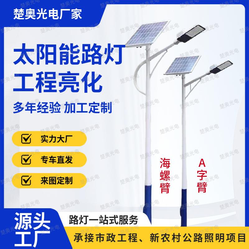 太阳能路灯新农村5/6米8米100w户外乡村公路照明市政工程款大功率