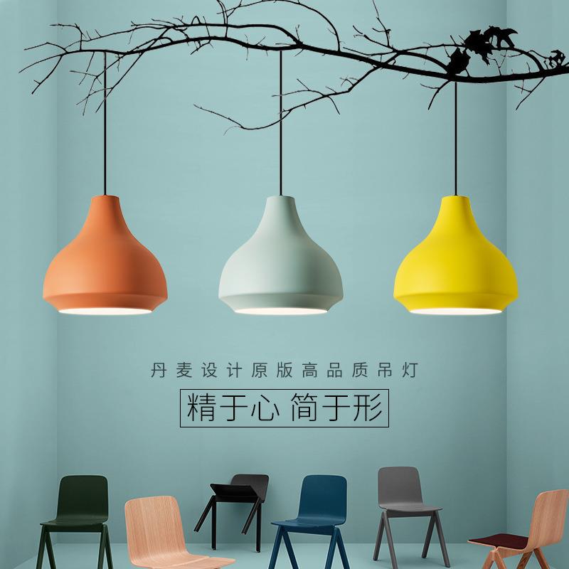北欧简约风彩色吊灯设计感餐厅餐桌吊灯床头吧台卧室酒吧装饰吊灯