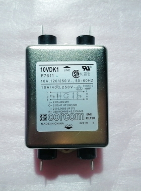 全新原装泰科CORCOM医疗设备滤波器   10VDK1    10A   F7611