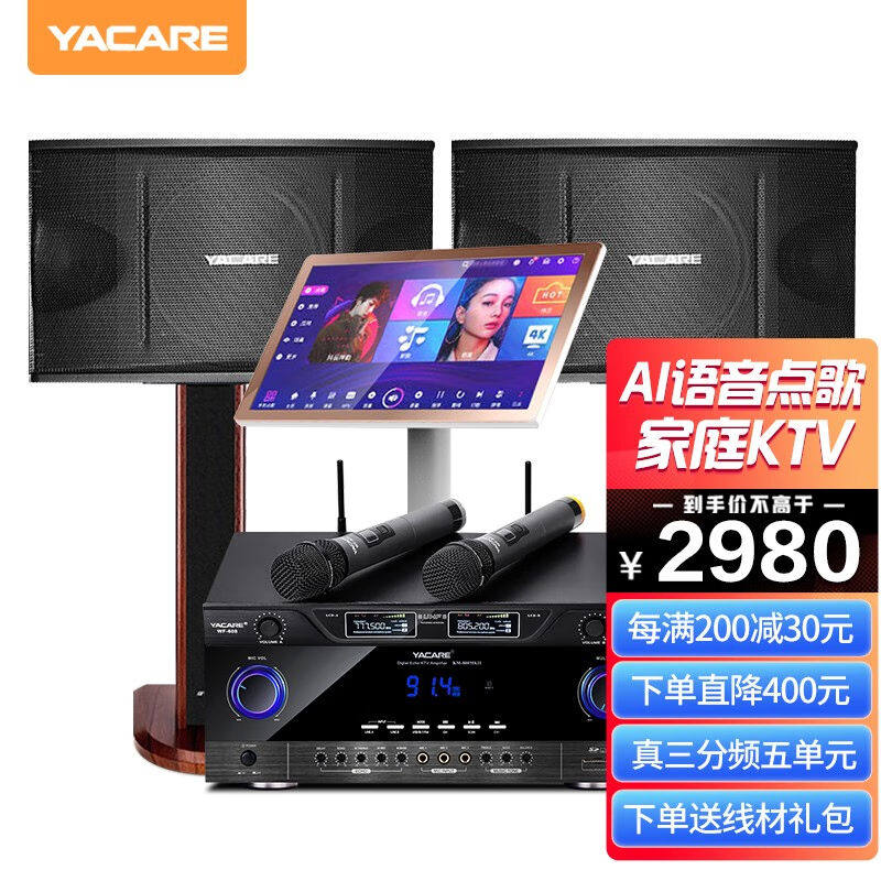 雅桥（YACARE）T1家庭ktv音响套装家庭影院点歌机K歌家用卡拉ok音