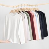 精梳棉300g重磅纯棉长袖 衣服 秋冬男士 t恤男美式 宽松纯色打底衫