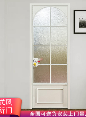 长沙卫生间门厕所门法式风磨砂玻璃拱形造型复古门极窄折叠移吊门