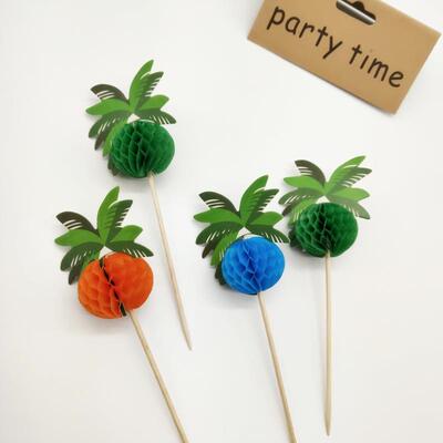 棕榈树插签鸡HCM尾酒装饰签椰树签插一次性签花水果果插签果盘蛋