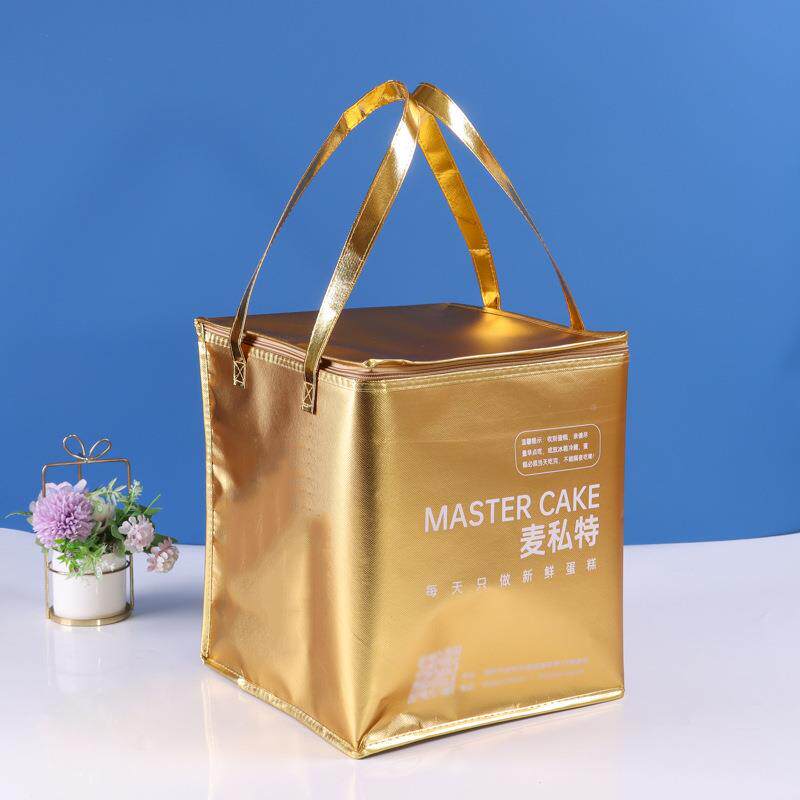 现货无纺布蛋糕保温袋制便当袋奶茶外卖容量大铝定箔CQX手提保鲜