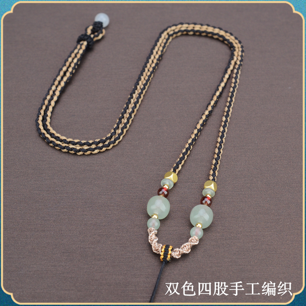手工编织时尚东陵玉项链配绳