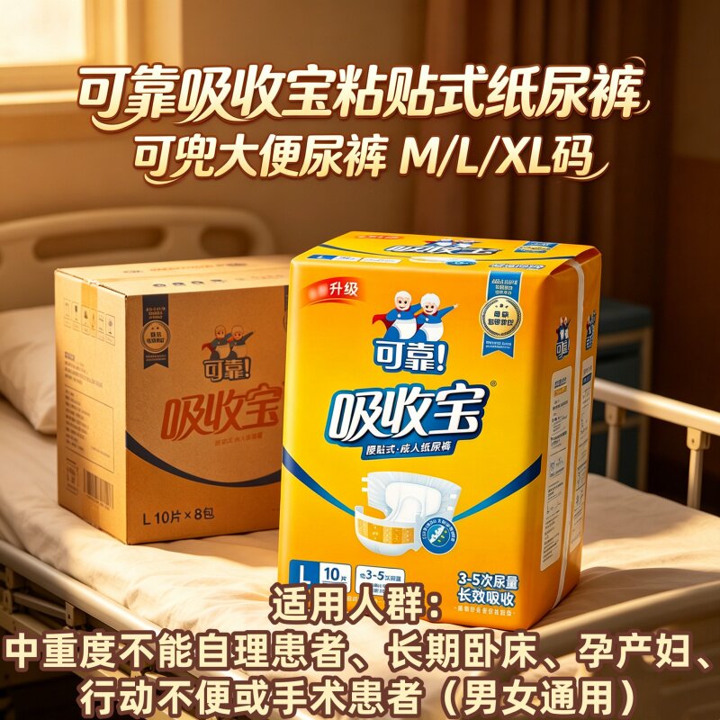 [升级强吸双芯]可靠吸收宝成人纸尿裤MXL码防漏干爽老人尿不湿裤