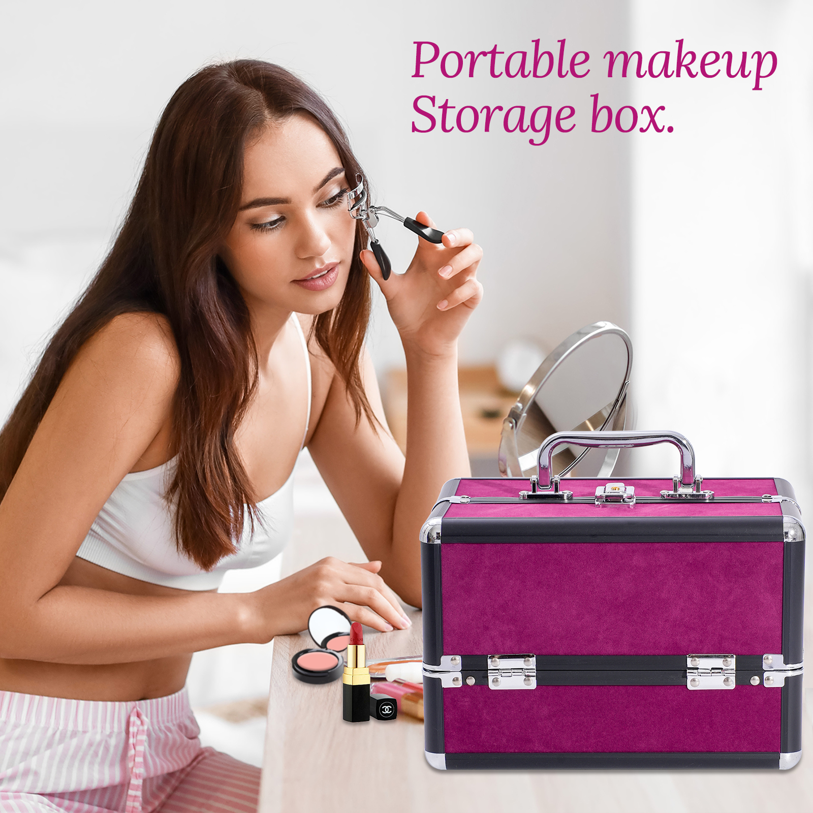 多功能便携化妆箱大容量