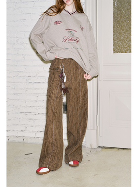 【清仓特惠】DIDDI MODA重工宽松长裤舒适百搭显腿长织带直筒裤女