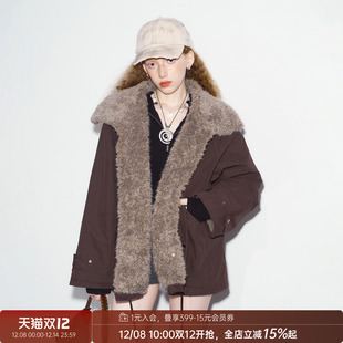 甜酷夹克 新款 DIDDI MODA冬日慵懒感抽绳毛呢外套女2025冬季