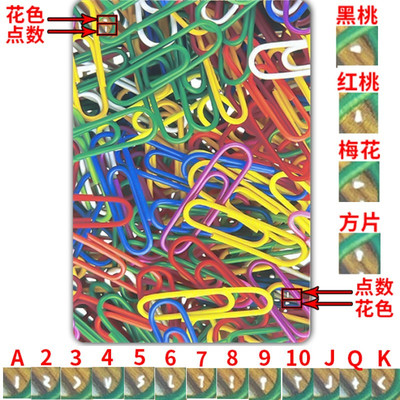 原厂姚记2006魔术扑克背面认牌回形针记号牌定制表演魔术道具纸牌