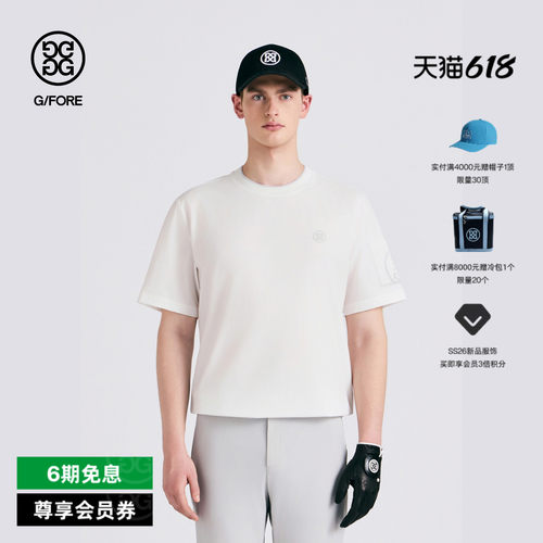 G/FORE吉福官方春夏新品男士高尔夫服装HYBRID ROUND短袖T恤衫