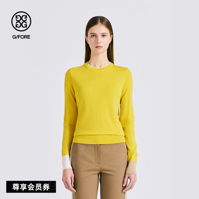G/FORE吉福官方早春新品女士高尔夫服装CREWNECK SWEATER毛衣