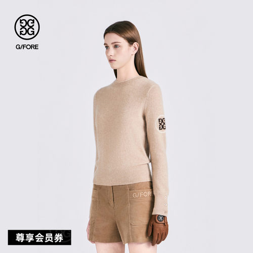 GFORE吉福官方秋季新品女士高尔夫服饰ROUND PULLOVER长袖毛衣