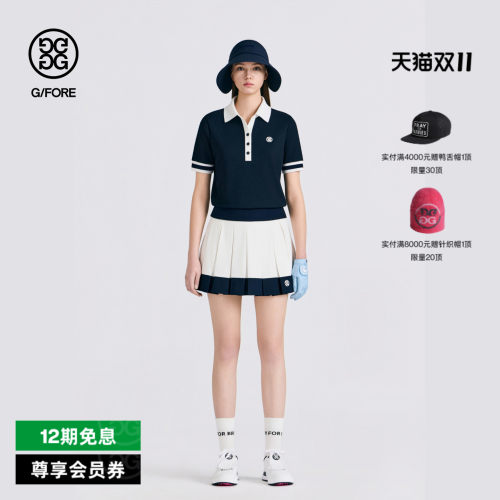 G/FORE吉福官方春夏新品女士高尔夫服装DETAILED SKIRT百褶短裙