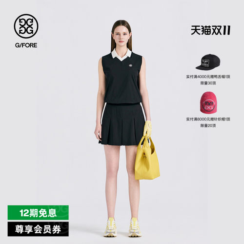 G/FORE吉福官方早秋新品女士高尔夫服装PLEATS SHORT百褶短裙