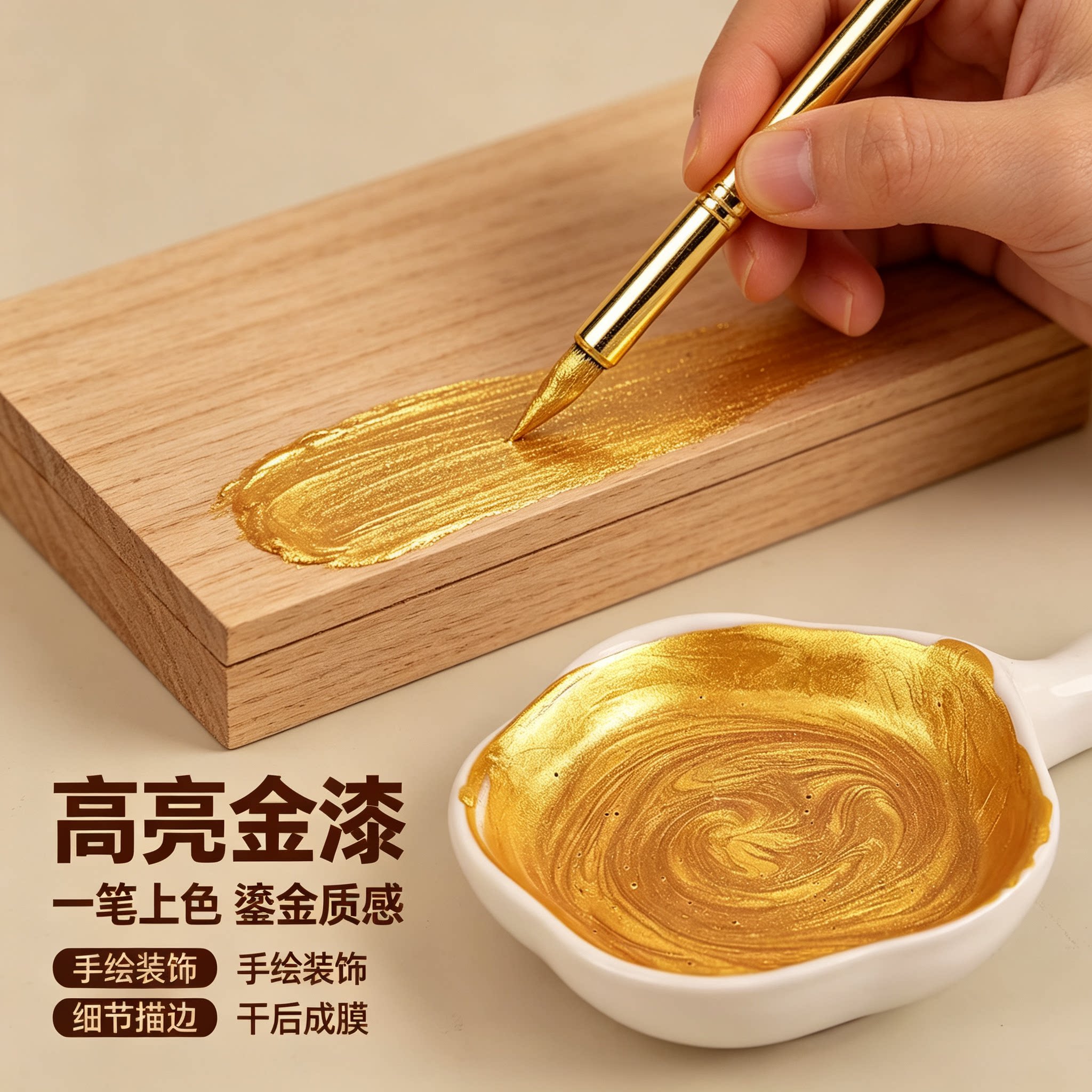 超亮金色防腐油漆不掉色烫金漆佛像金箔漆金粉漆墓石碑文描字漆