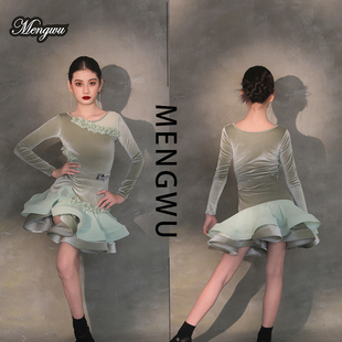 练功服演出服分体套装 拉丁舞服女童专业长袖 拉丁舞裙2025秋冬新款