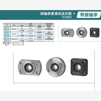 圆法兰紧凑型双轴承座BF