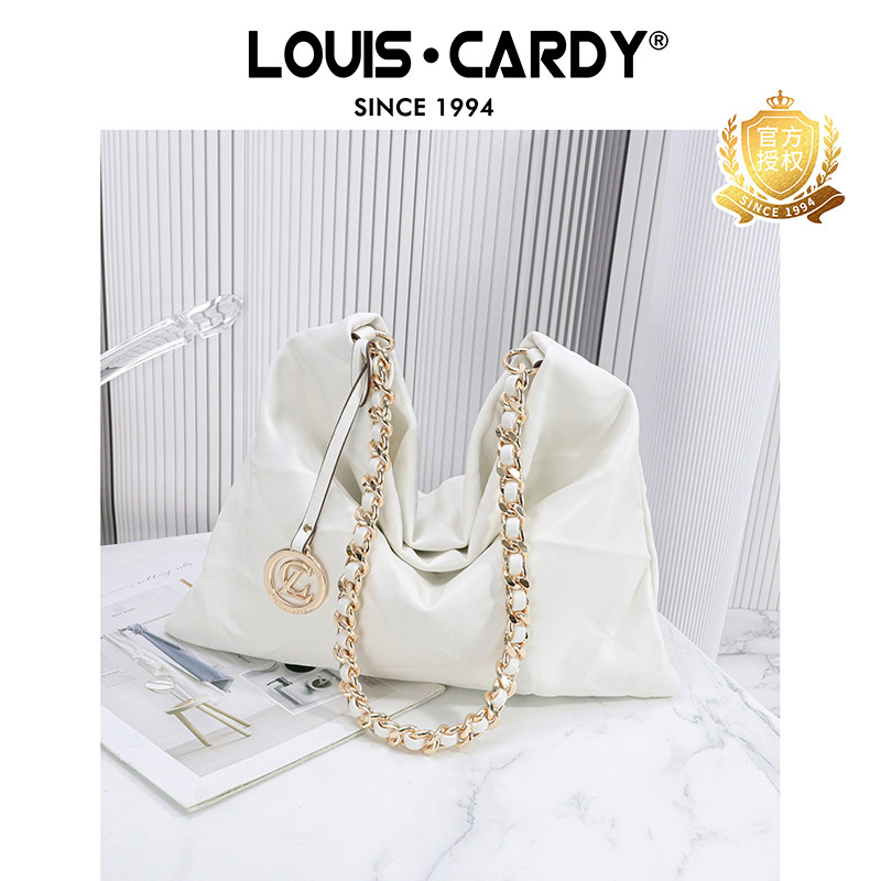 路易卡迪手工褶皱大容量单肩包礼物送老婆