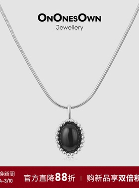 [新年礼物]ONONESOWN黑玛瑙项链女镀18k金高级感轻奢小众设计吊坠