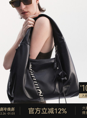 NINA ENYA/妮娜恩雅花绳软hobo包包腋下真皮女2025新款原创托特包