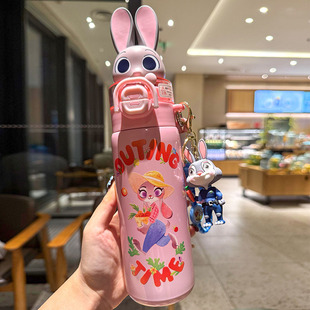 儿童保温杯上学专用双饮杯便携小学生杯子朱迪女生疯狂动物城水杯