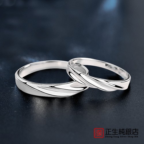 香港正生纯银情侣戒指925