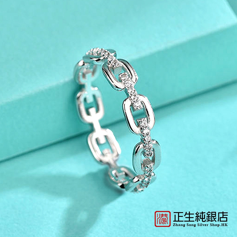 香港正生纯银925镂空几何