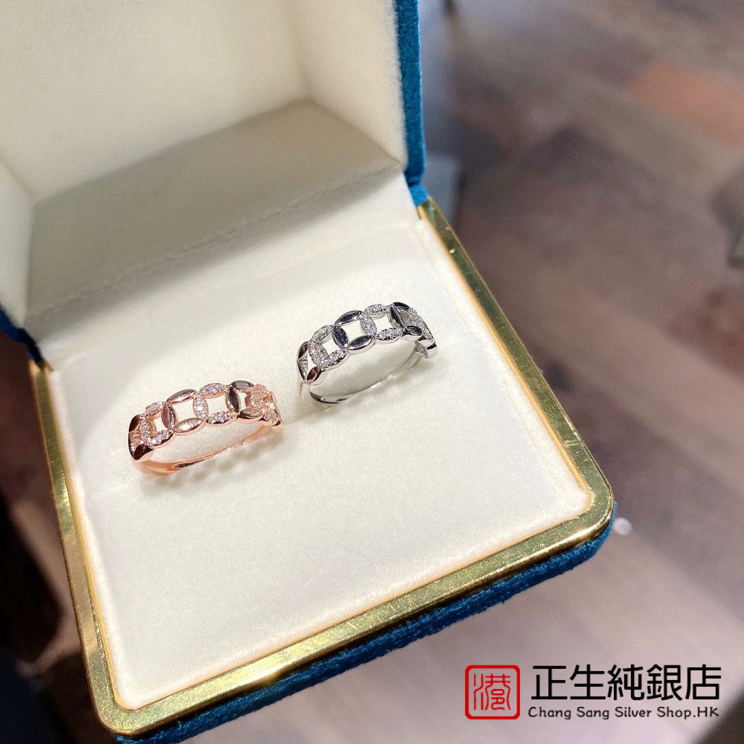 正生纯银s925女钱多多微镶铜钱戒指女轻奢小众设计时尚个性潮指环