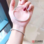 足银999古法手镯女纯银手环闭口哑光复古ins中国风简约气质百搭礼