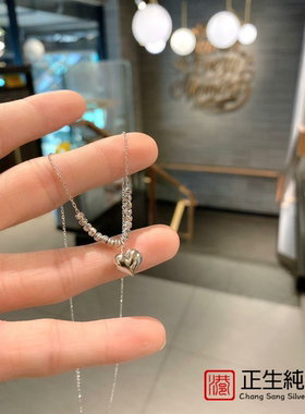 正生纯银S925轻奢小众爱心项链2022年新款女ins高级感锁骨链配饰