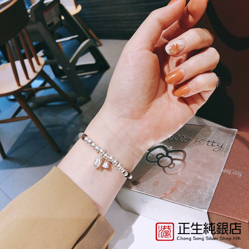 正生银饰纯银古法莲子两世欢莲蓬手镯手链女999足银手串