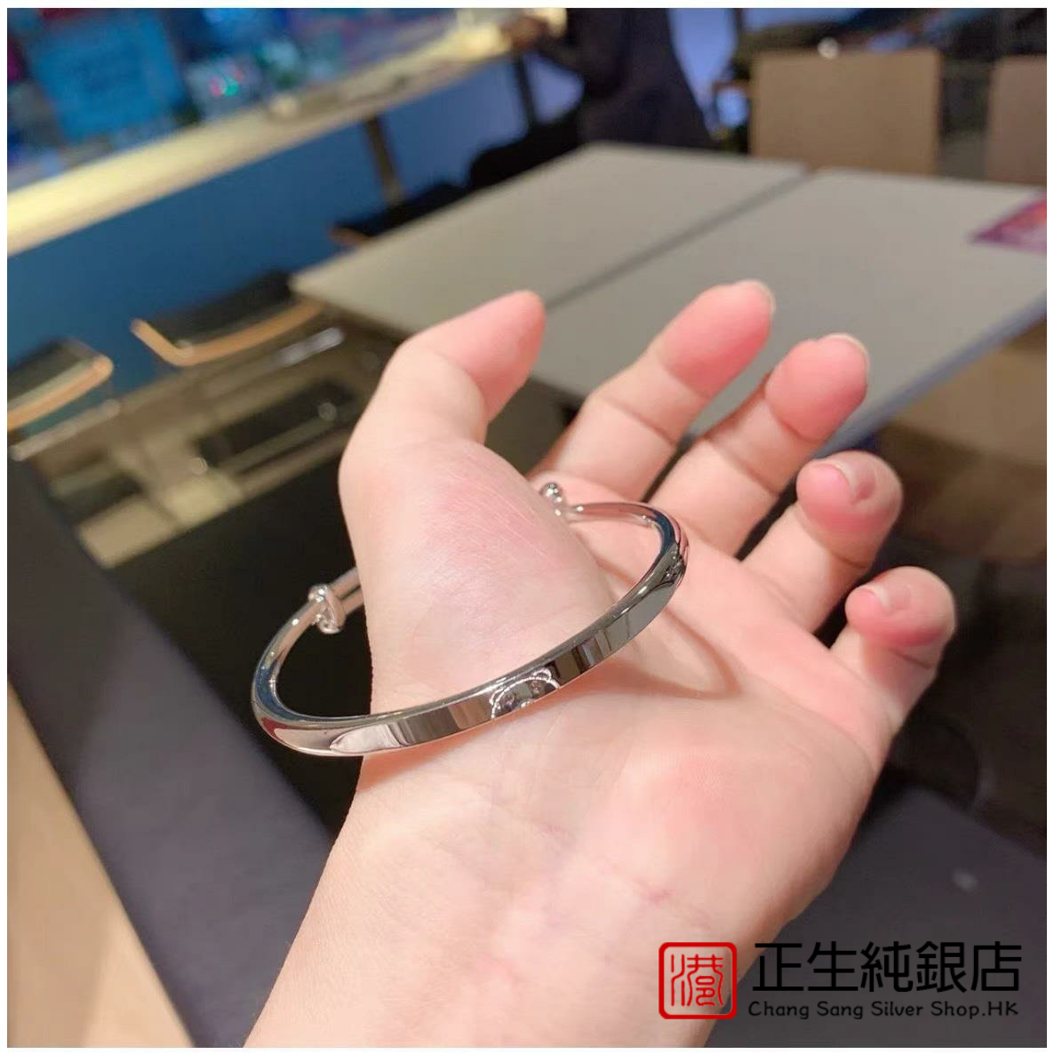 香港正生s999纯银简约小熊手镯女足银小众设计小红书学生闺蜜礼物