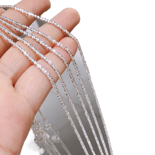 香港正生纯银车花银河银饰满天星闪亮项链S925纯银波光粼粼项链简