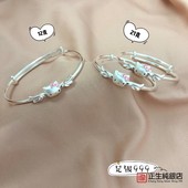 香港正生宝宝纯银S9999银手镯猫可爱银小孩大人婴儿出生满月送礼