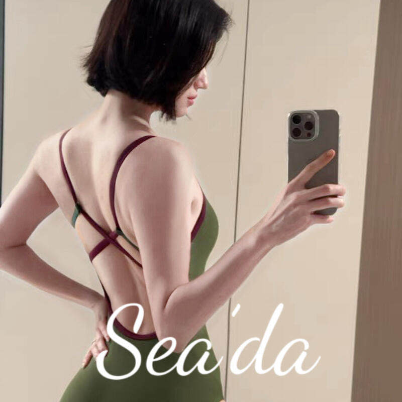 Sea’da【苔藓绿/栗子棕】新款复古绿色棕色专业竞速泳衣低开叉女