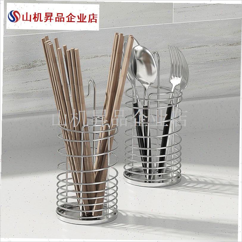 勺子叉子筷子笼盒壁挂式筷笼沥水收纳架餐W具304不锈钢筷子架收.