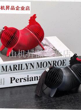 蜂窝拉伸小马桌面摆件一对高级感新G年装饰元旦立体马年吉祥物摆.