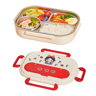 316不锈钢饭盒小学生专用分格餐盒上班族新款便当盒可微波炉加热L